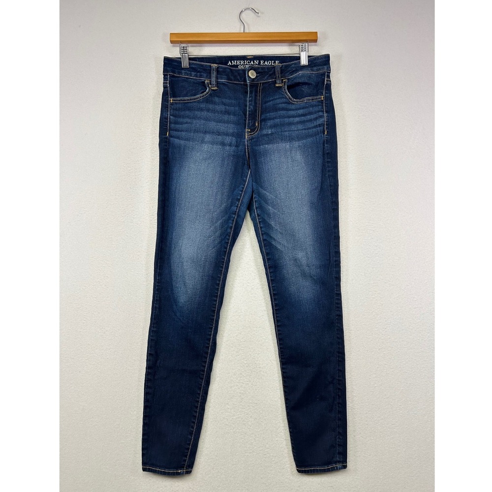 Classic Skinny American Eagle Women 8 Dark Wash Hi-Rise Stretch Jeggings - Picture 1 of 11